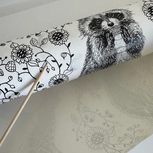 RESERVED!! Anthropologie Wallpaper Floral Animals Henriette Black White York - Picture 14 of 15